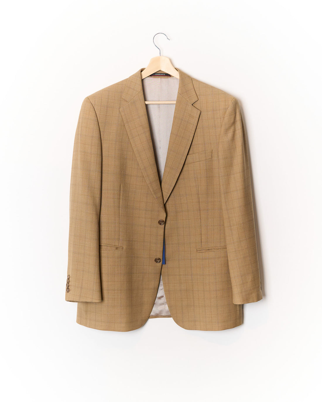 Oscar Jacobson Brown Checkered Danny Wool Sport Jacket Blazer