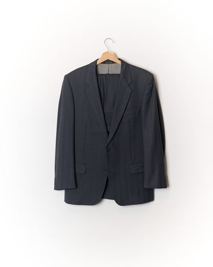 Feraud by Louis Feraud Grey Herringbone Virgin Wool Suit