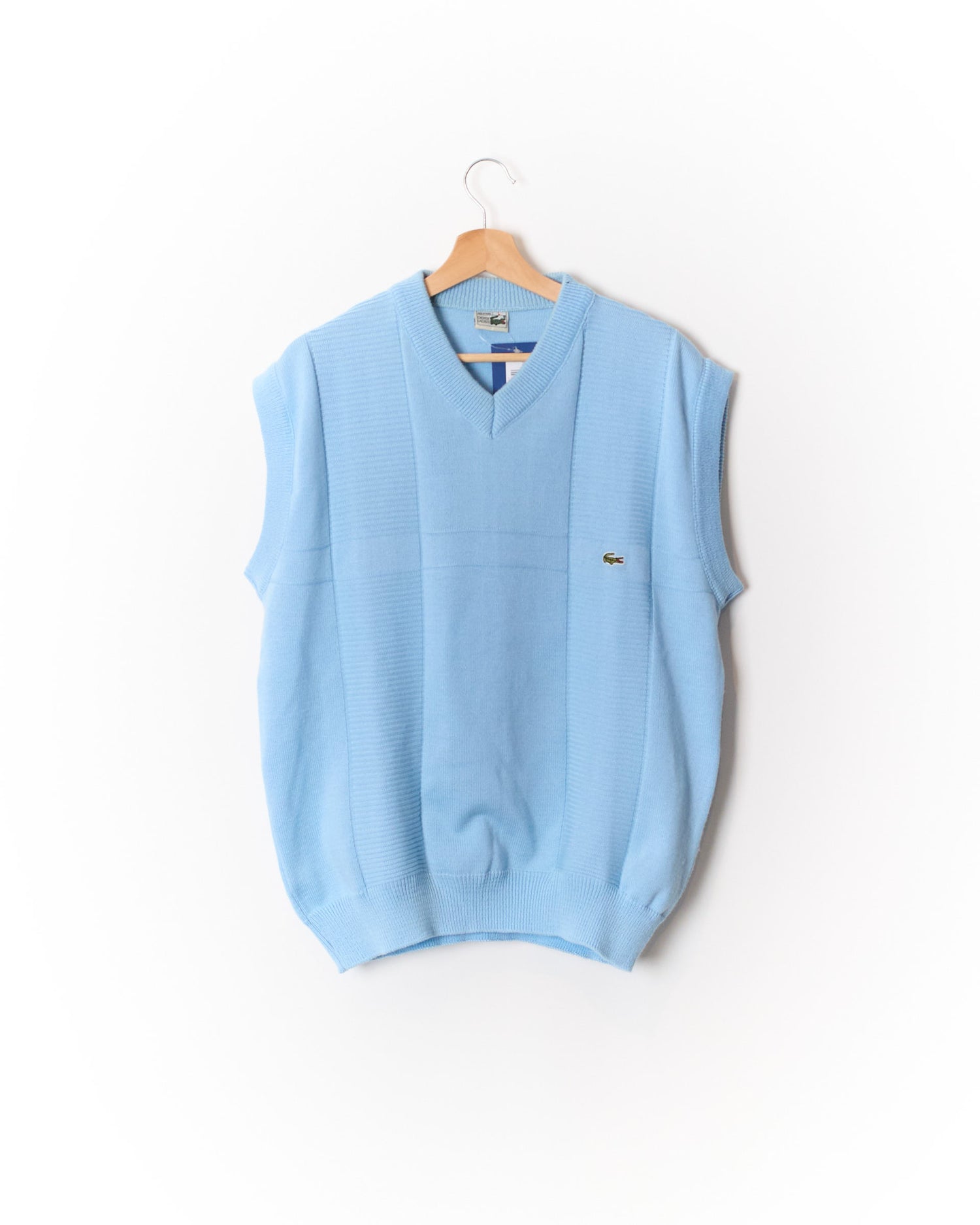 Lacoste hellblaue Weste aus Baumwollstrick