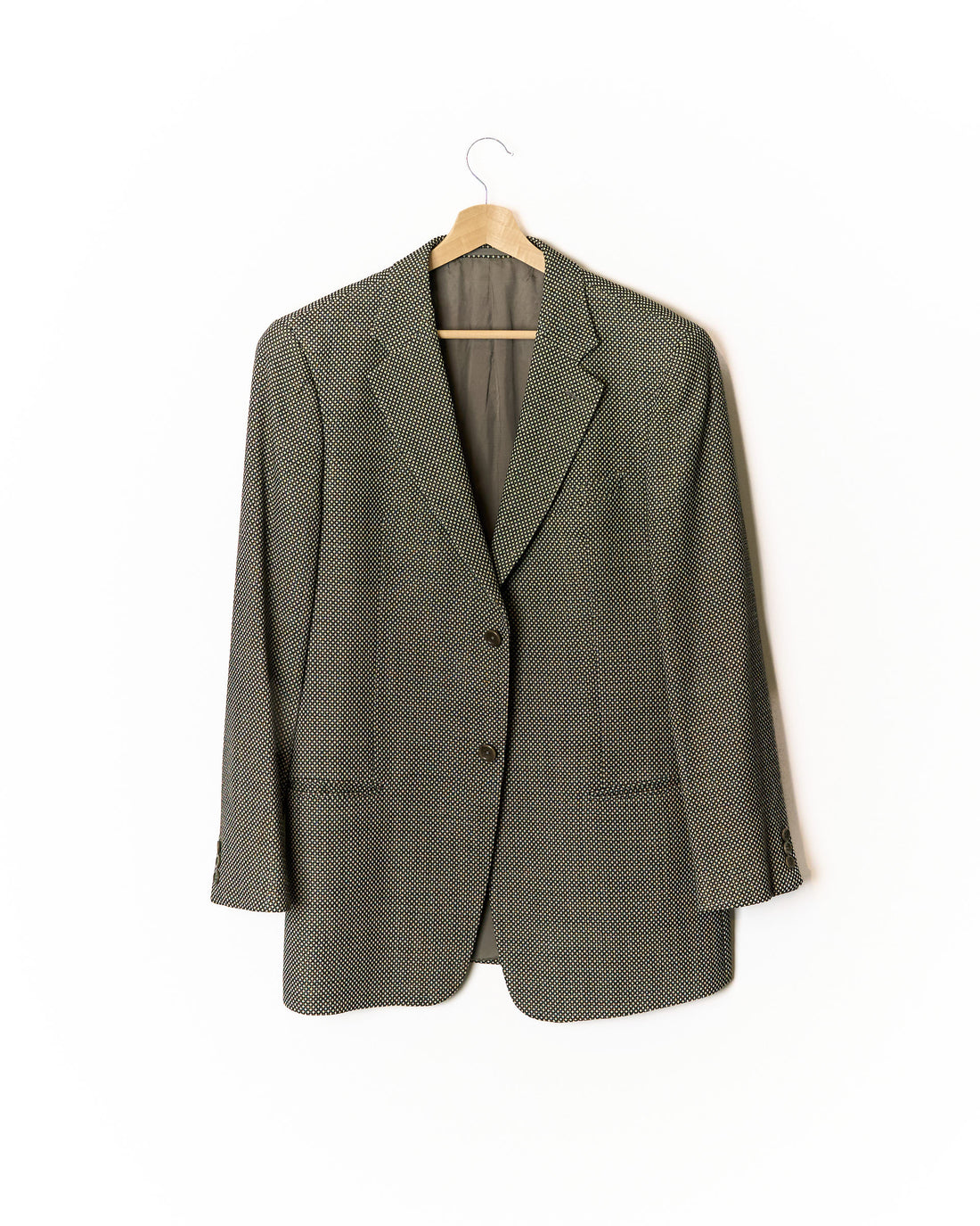 Armani Collezioni Dark Grey and Beige Wool Blazer