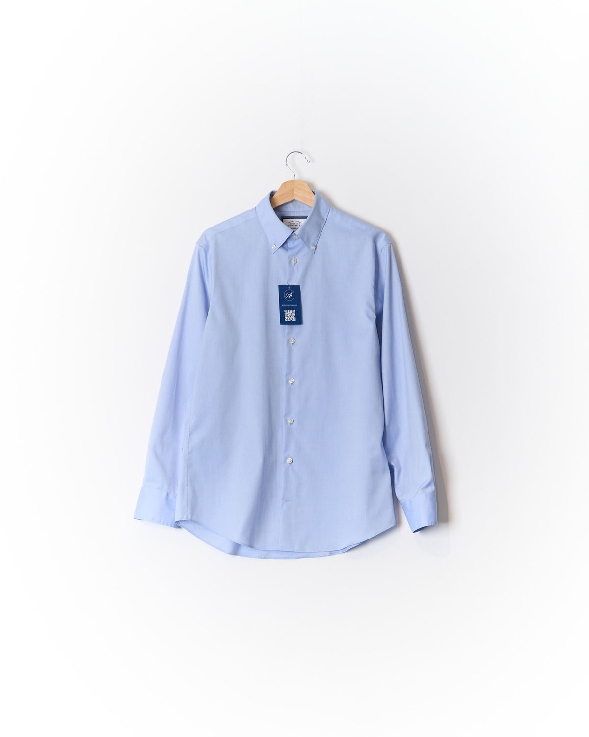 Charles Tyrwhitt Light Blue Slim Fit Non Iron Button Down Cotton Shirt