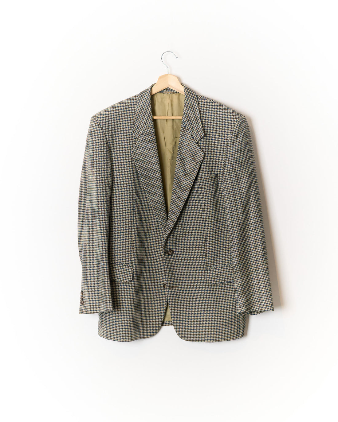 Pierre Laffitte Beige, Blue, Green and Red Checkered Wool Sport Jacket Blazer