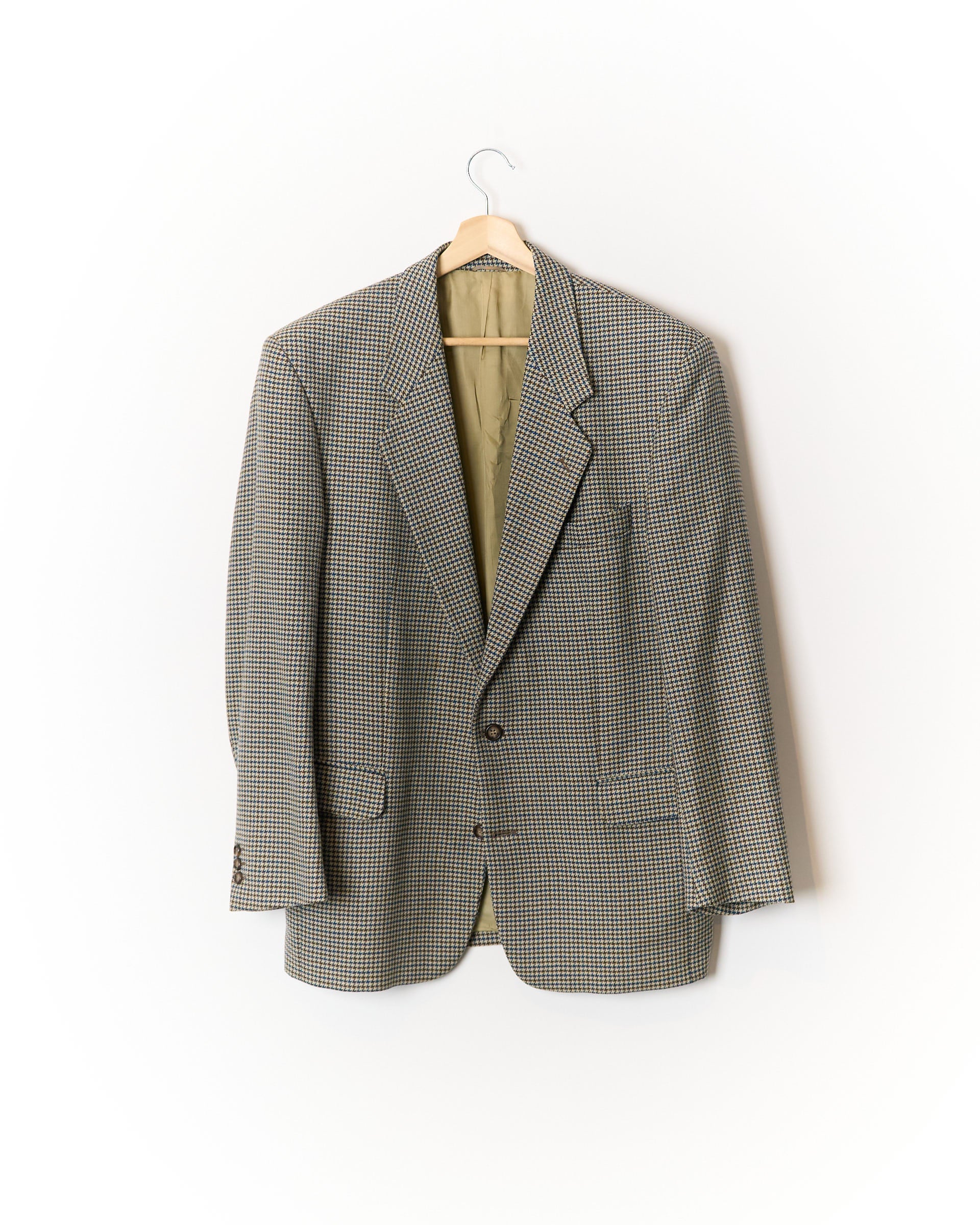 Pierre Laffitte Beige, Blue, Green and Red Checkered Wool Sport Jacket Blazer