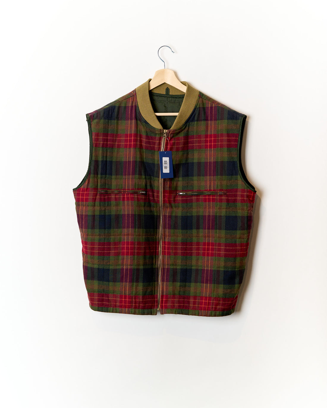 Gant Green and Red Checkered The Double Decker Vest