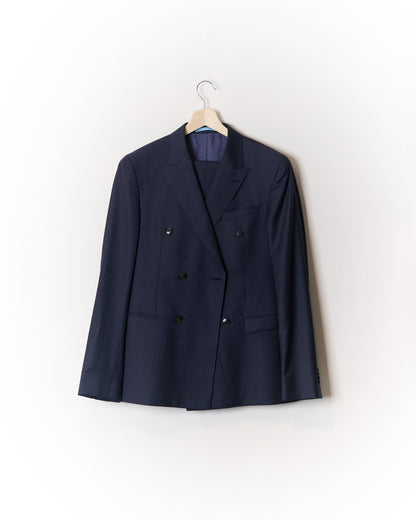 SAND Copenhagen Navy Blue Pinstripe Double-Breasted Wool Suit