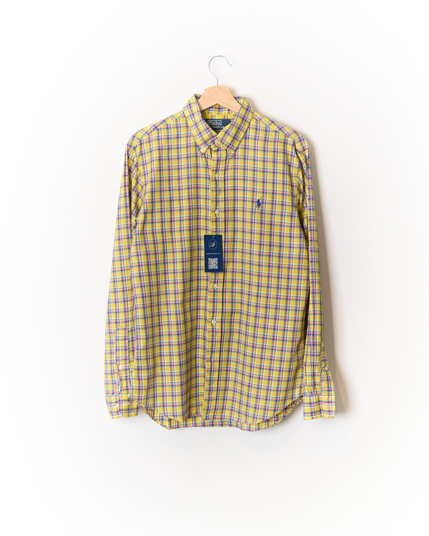 Polo Ralph Lauren Yellow Checkered Slim Fit Cotton Shirt