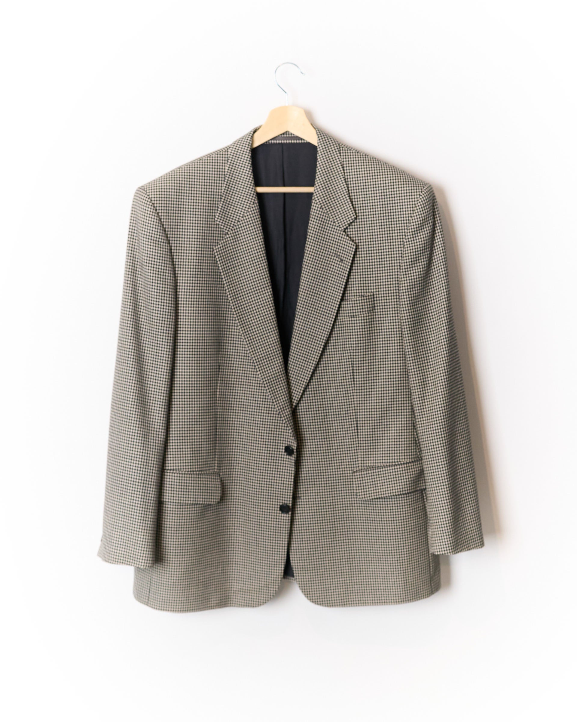 Nick Carson Black and White Checkered Wool Sport Jacket Blazer