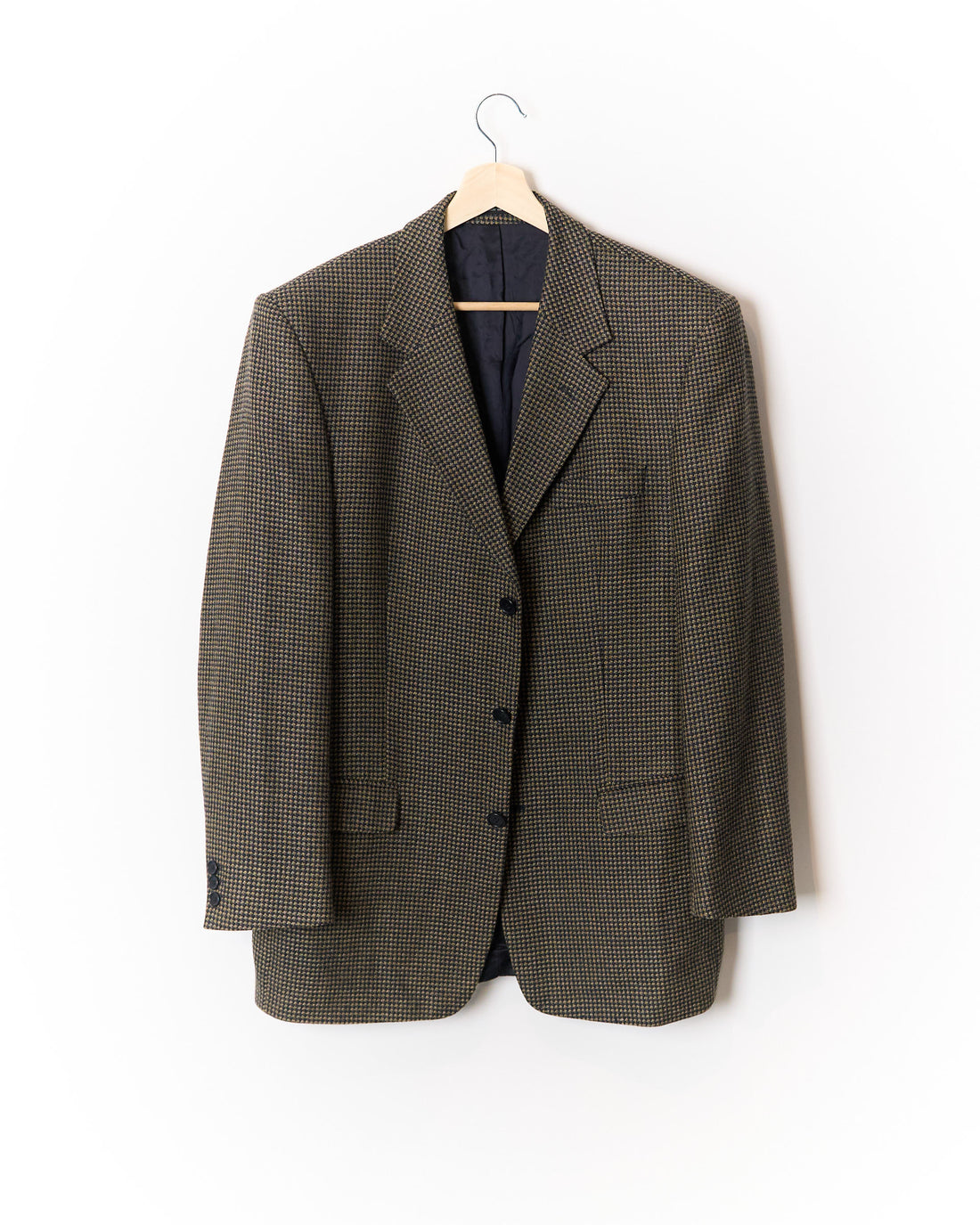 Pierre Balmain Brown and Dark Grey Houndstooth Sport Jacket Wool and Silk Blazer