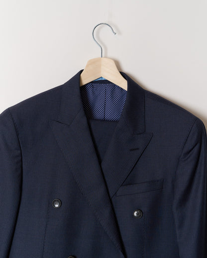 SAND Copenhagen Navy Blue Pinstripe Double-Breasted Wool Suit