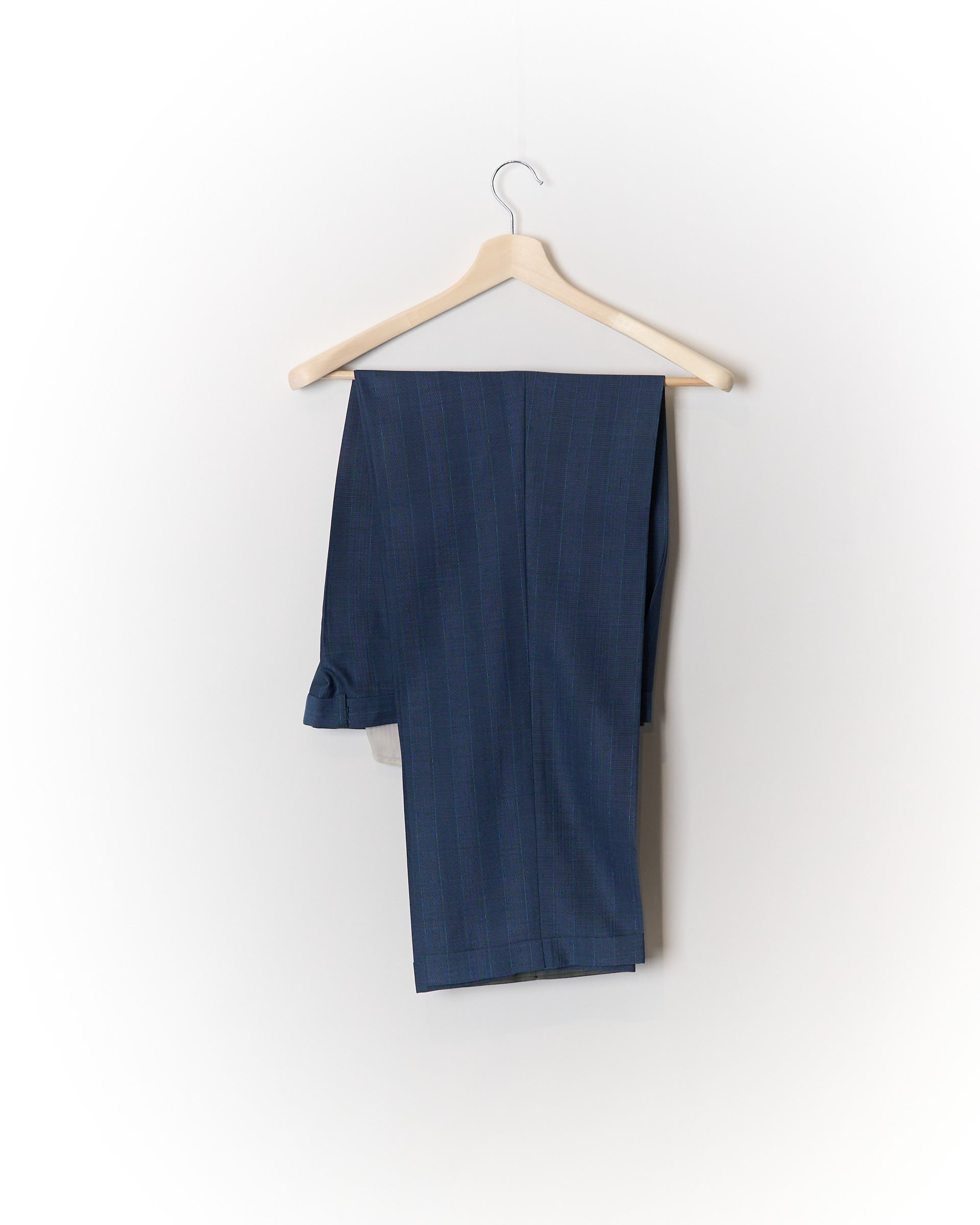 Falbe Blue Pinstripe Wide Leg Suit