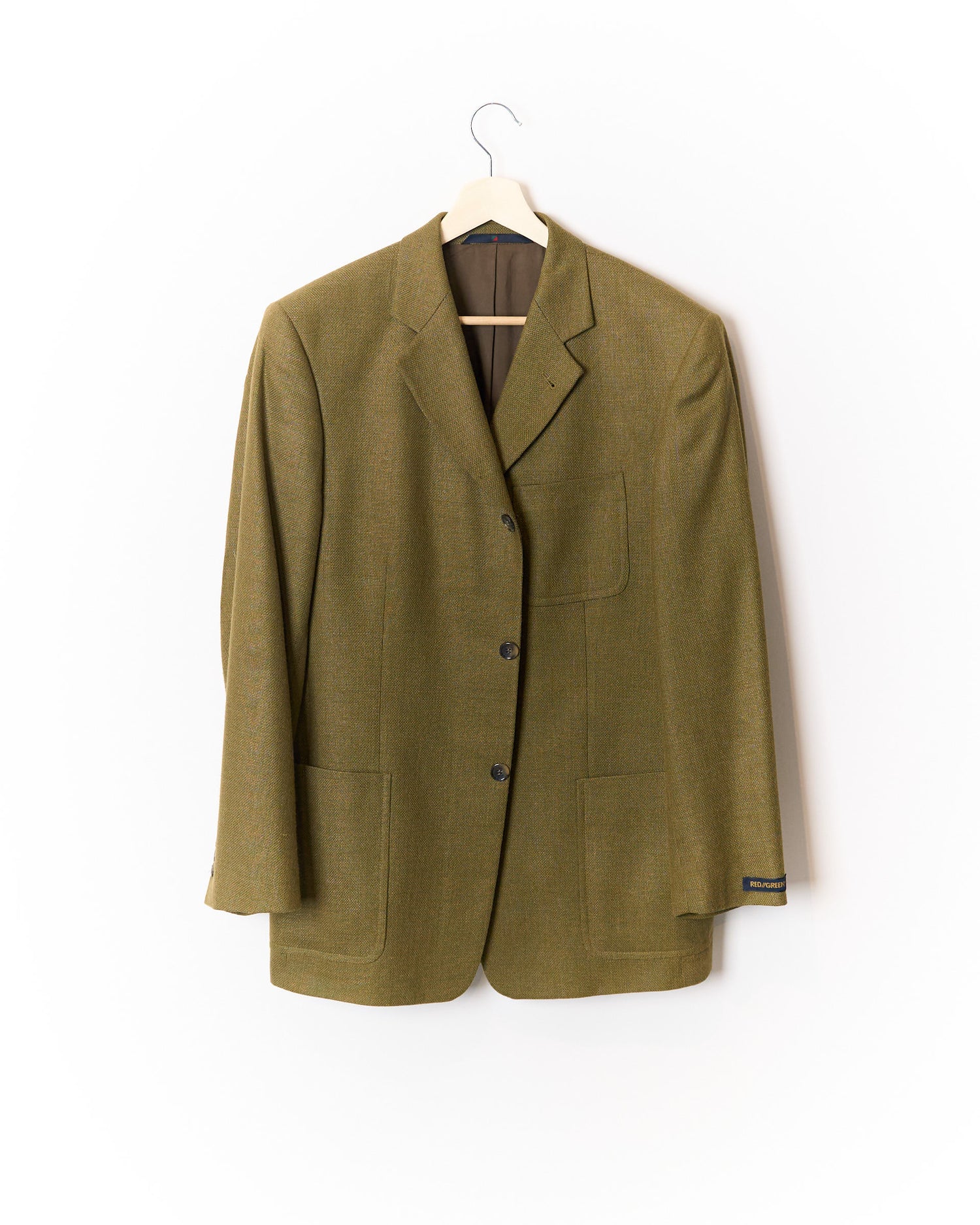 Redgreen Olive Green Wool and Silk Sport Jacket Blazer
