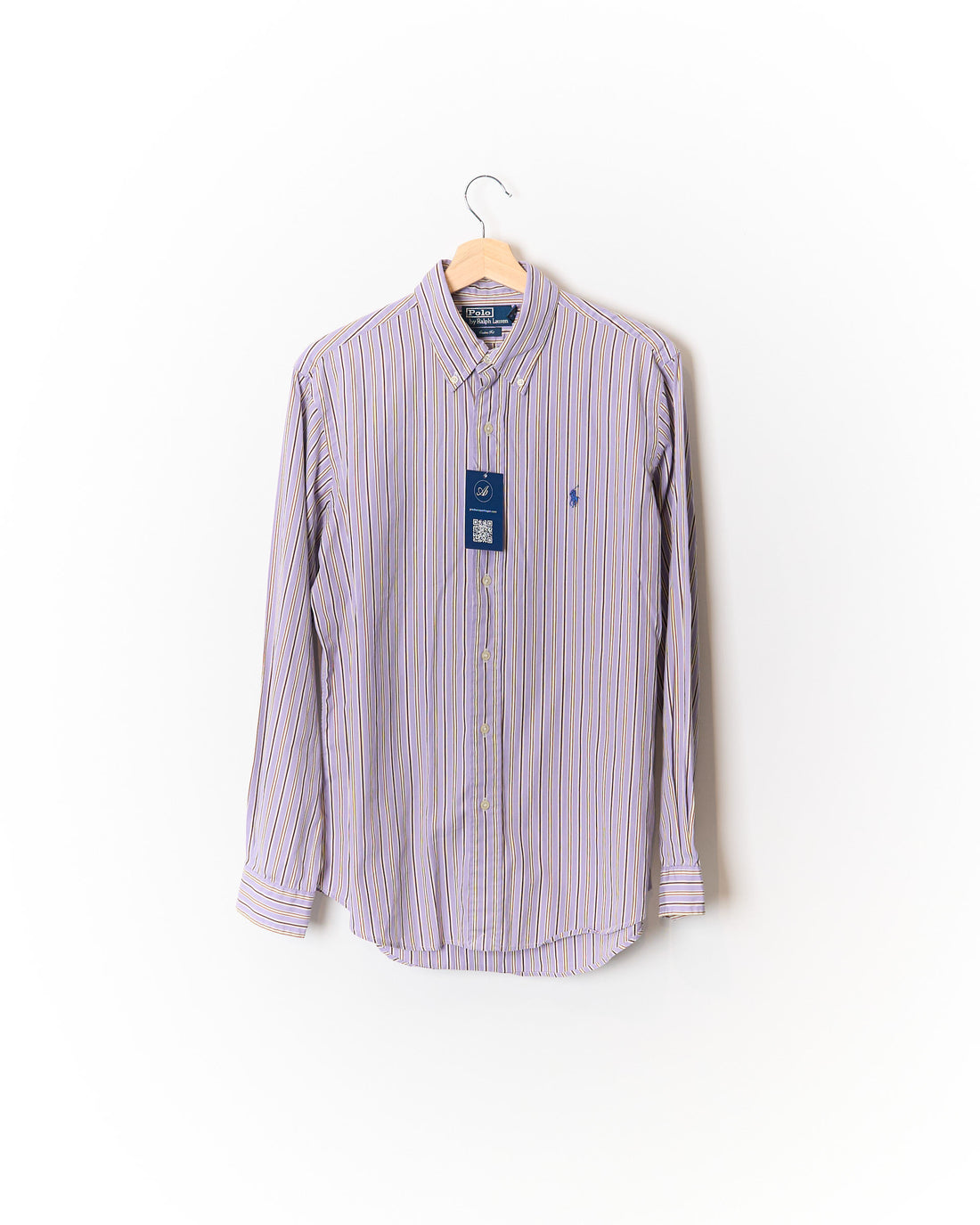 Polo Ralph Lauren Purple Striped Custom Fit Button Down Cotton Shirt