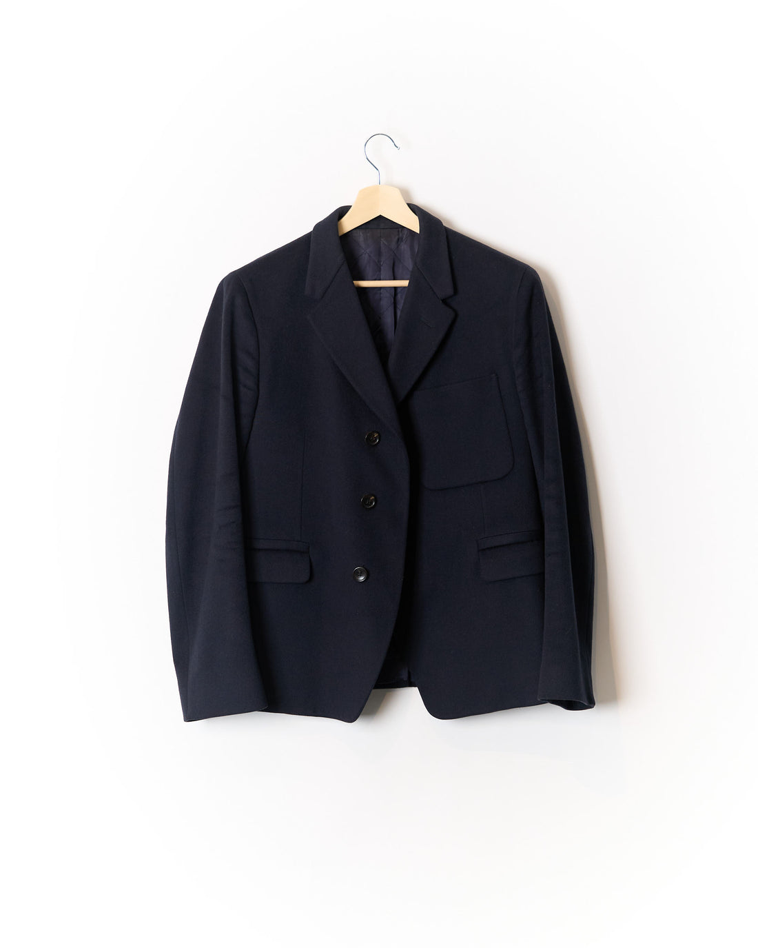 Gucci Navy Wool Quilted Overcoat