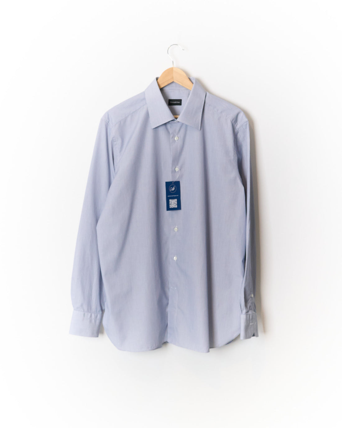 Ermenegildo Zegna Light Blue and White Striped Cotton Shirt