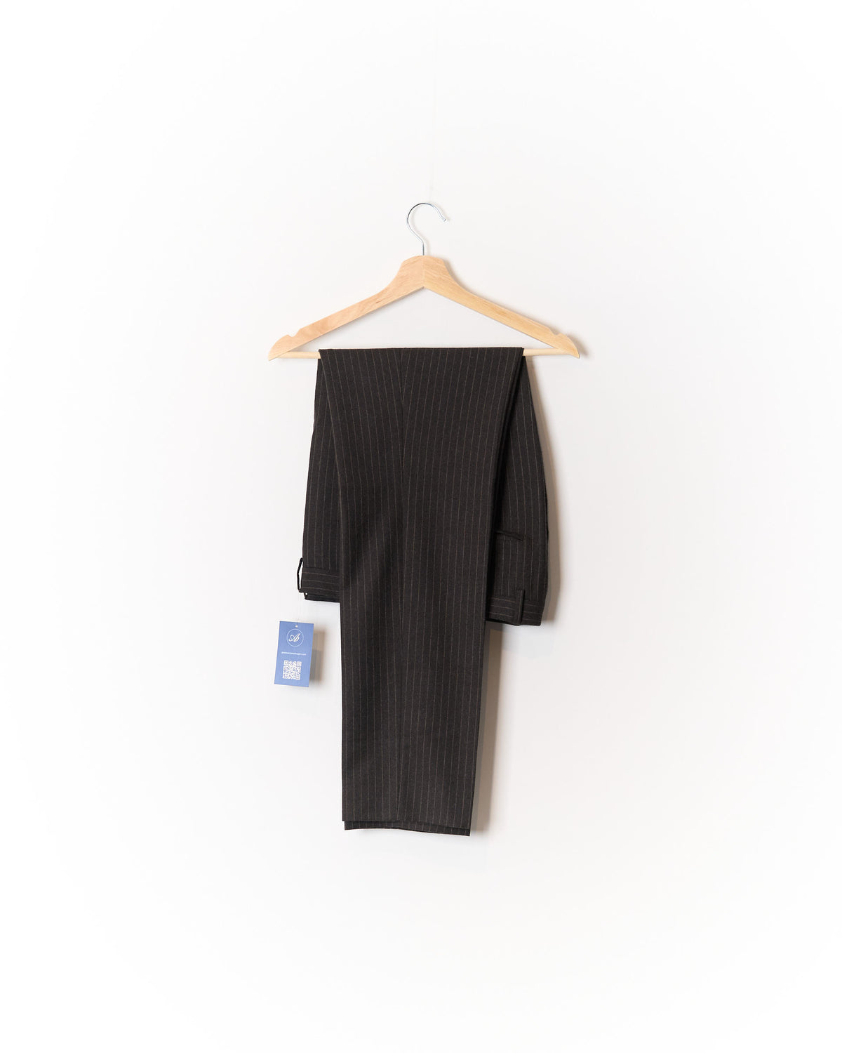 Sand Copenhagen Brown Pinstriped Straight Leg Virgin Wool Dress Pant