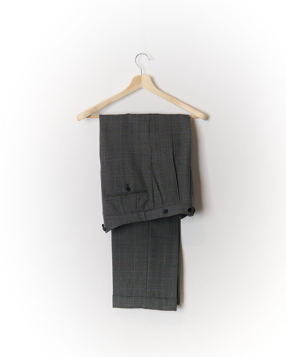 Mond Grey Checkered Wide Legs and Vest Wool Suit