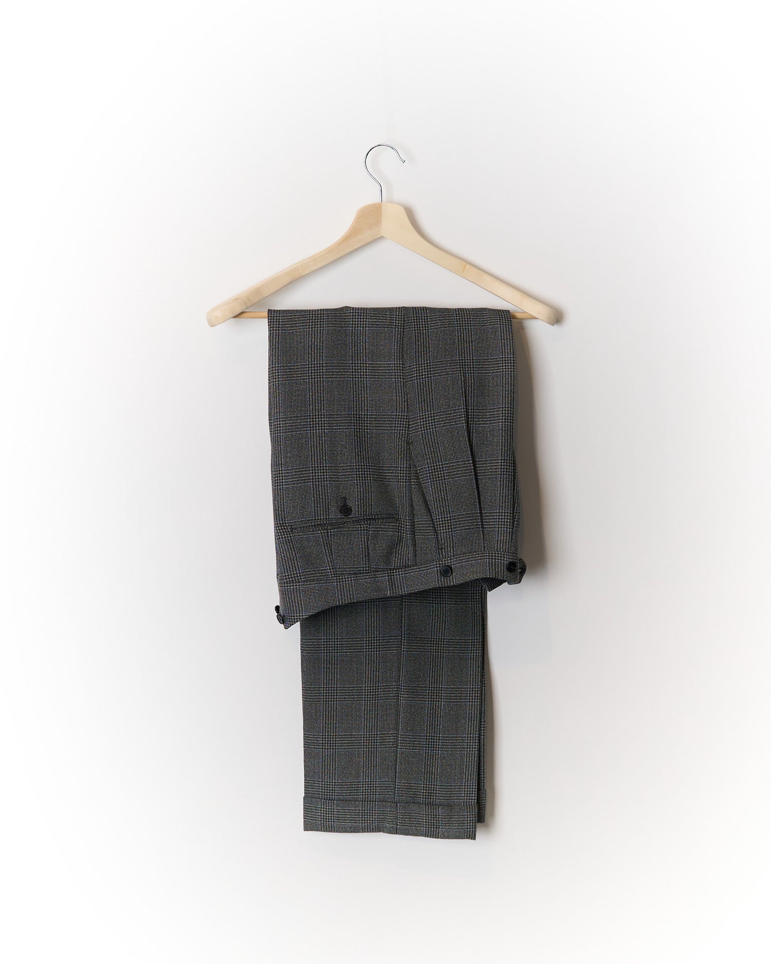 Mond Grey Checkered Wide Legs and Vest Wool Suit