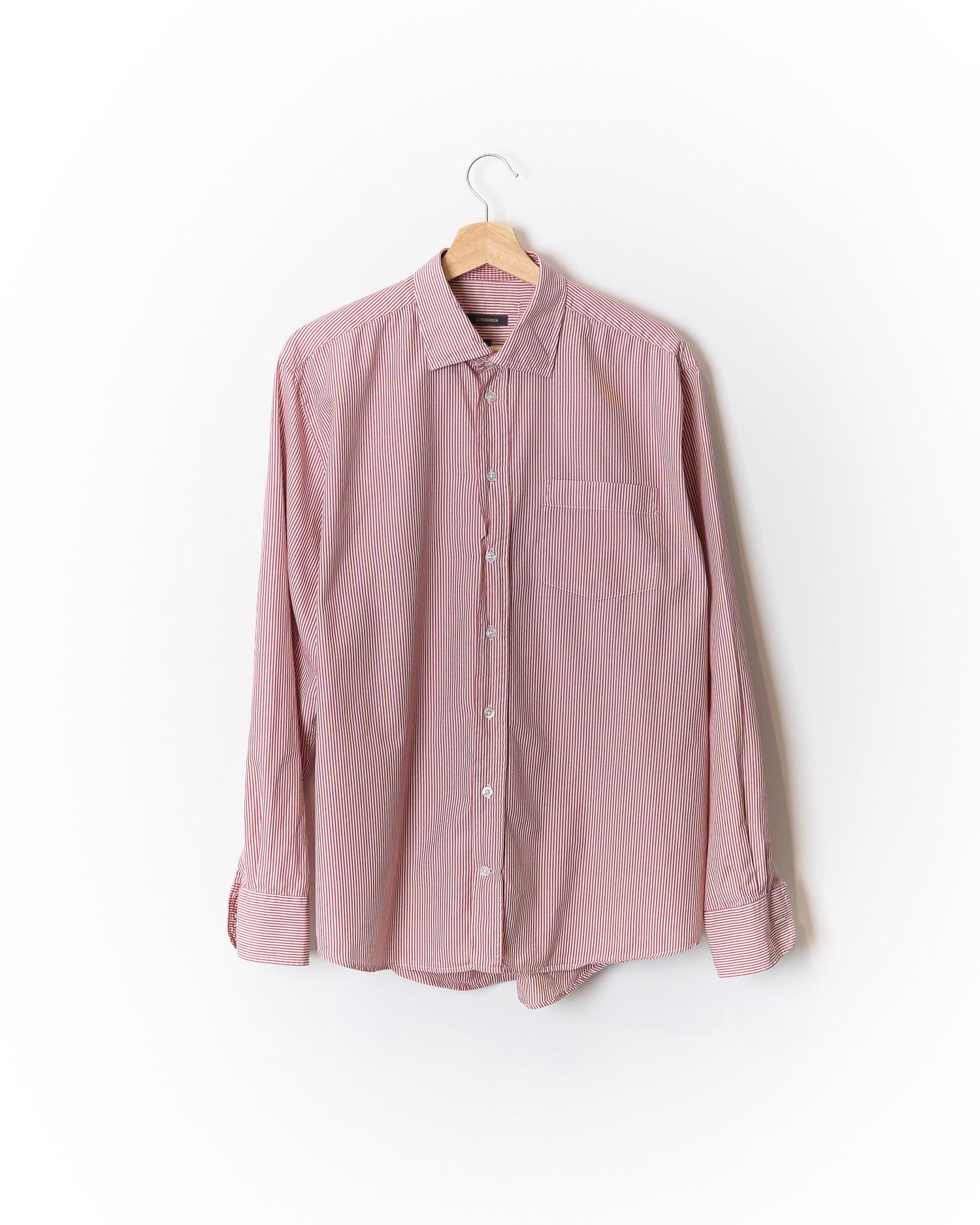 Redgreen Red and White Striped Egyptian Cotton Shirt