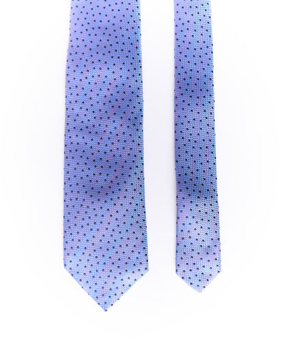 Eton Blue, Navy and Purple Dotted Silk Tie