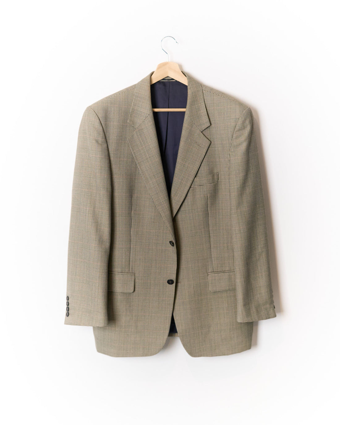 Michael Kaiser Beige Checkered Sport Jacket Wool Blazer
