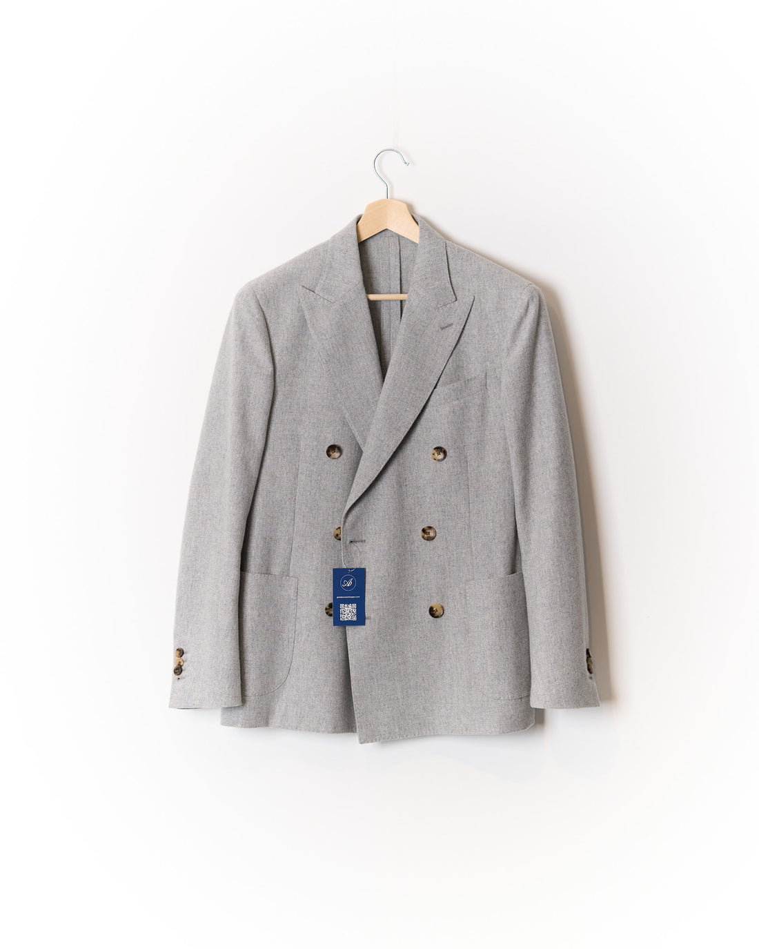 Lardini Grey Double Breasted Wool and Cashmere Sport Jacket Blazer