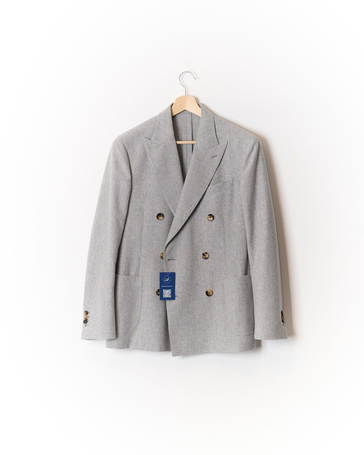 Lardini Grey Double Breasted Wool and Cashmere Sport Jacket Blazer