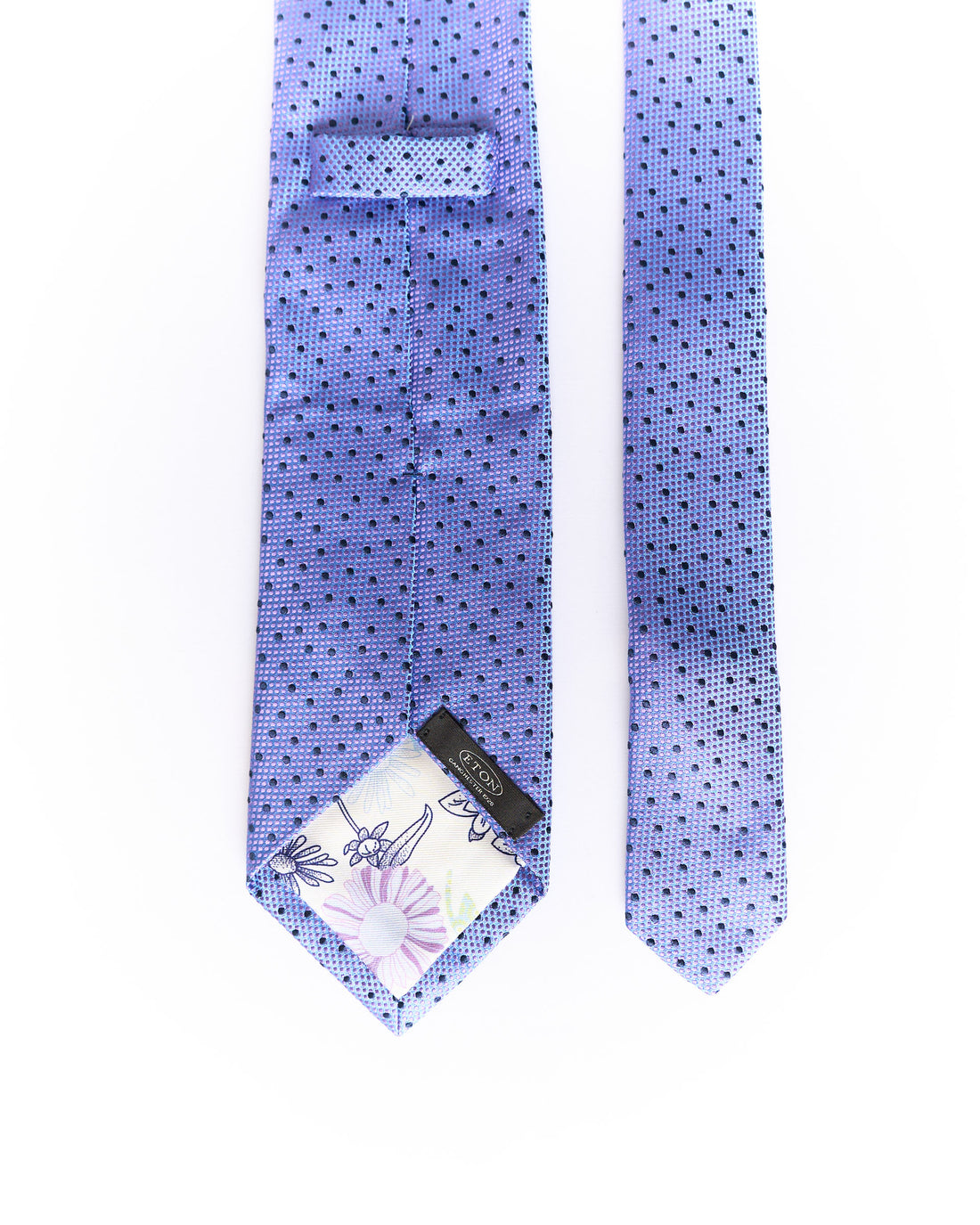 Eton Blue, Navy and Purple Dotted Silk Tie