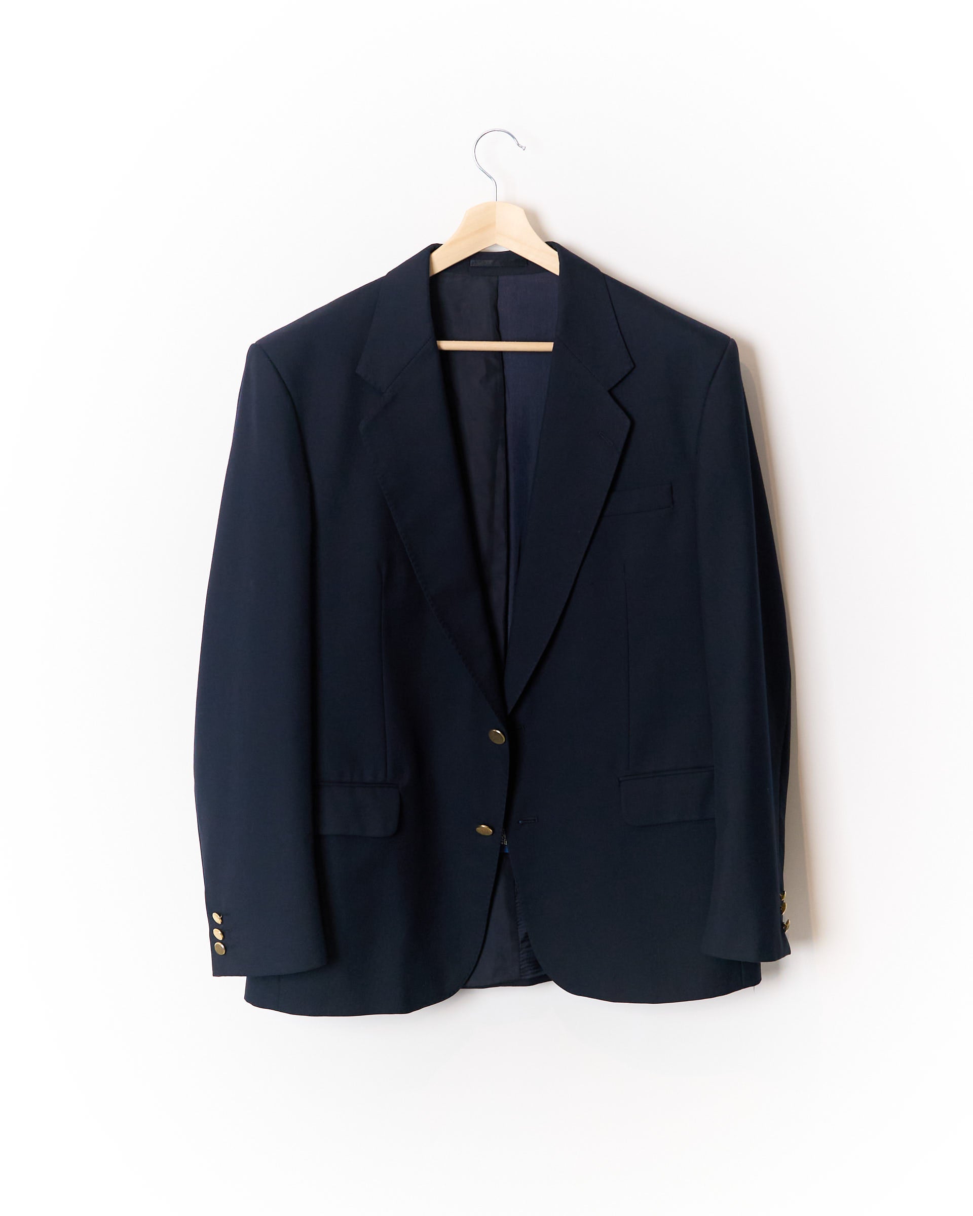 Scan Collection Navy Gold Button Wool Blazer