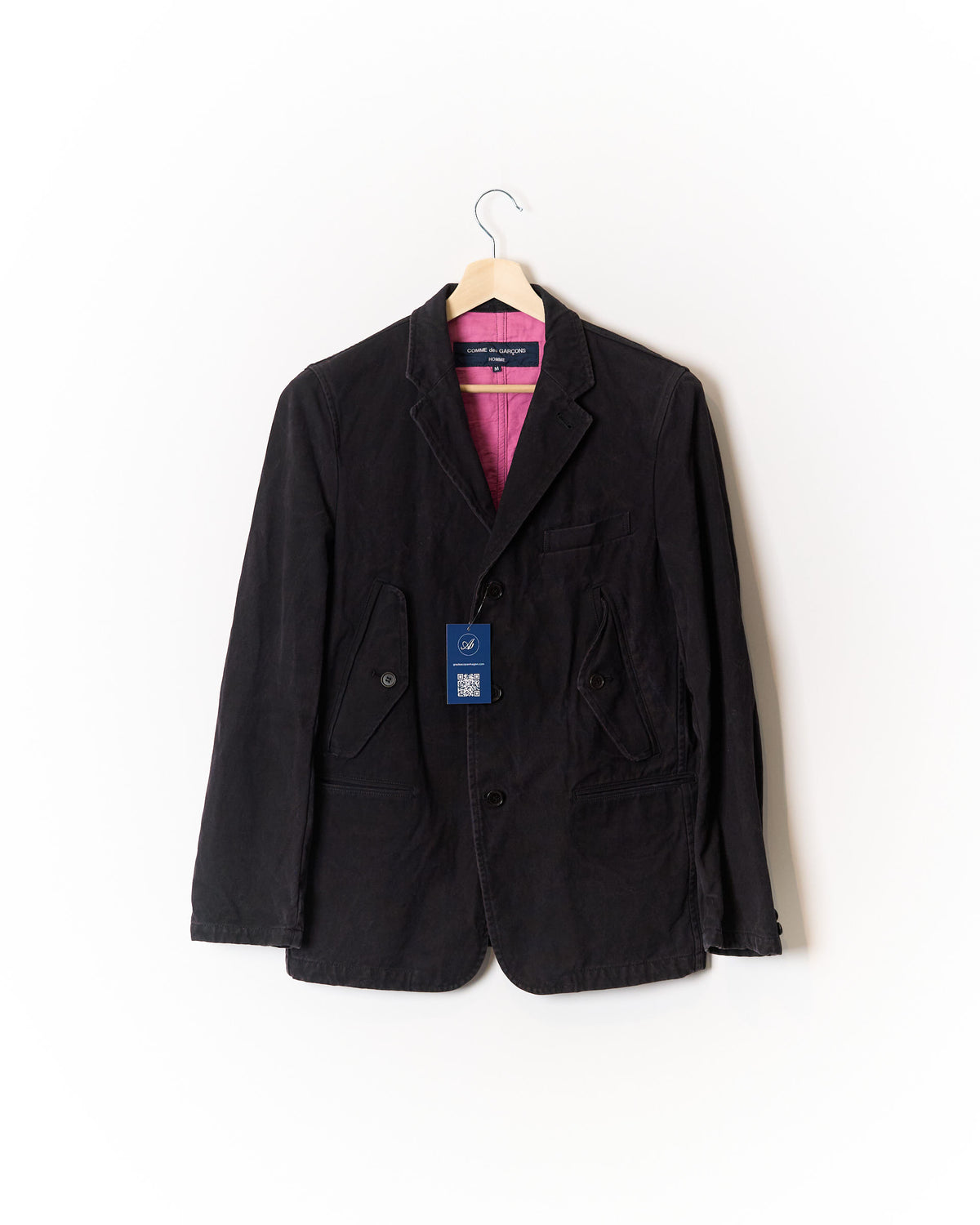 Comme des Garçons Homme Black Cotton Denim Jacket