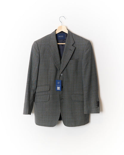 Mond Grey Checkered Wide Legs and Vest Wool Suit