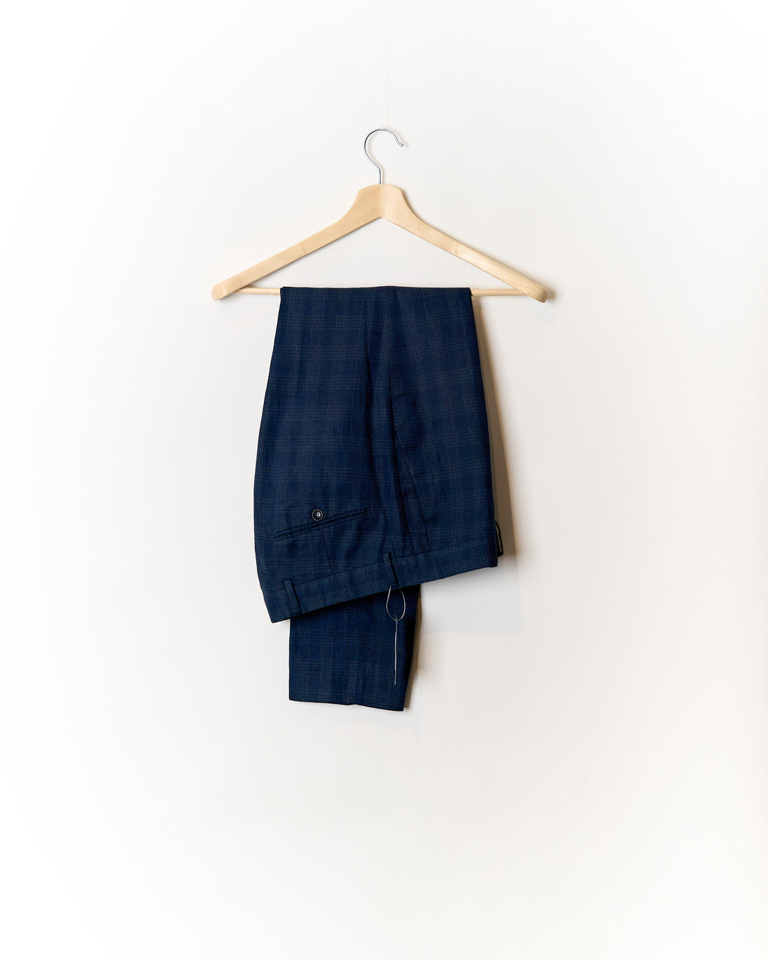 Tiger of Sweden Navy Checkered Gordon Linen and Cotton Suit Pants