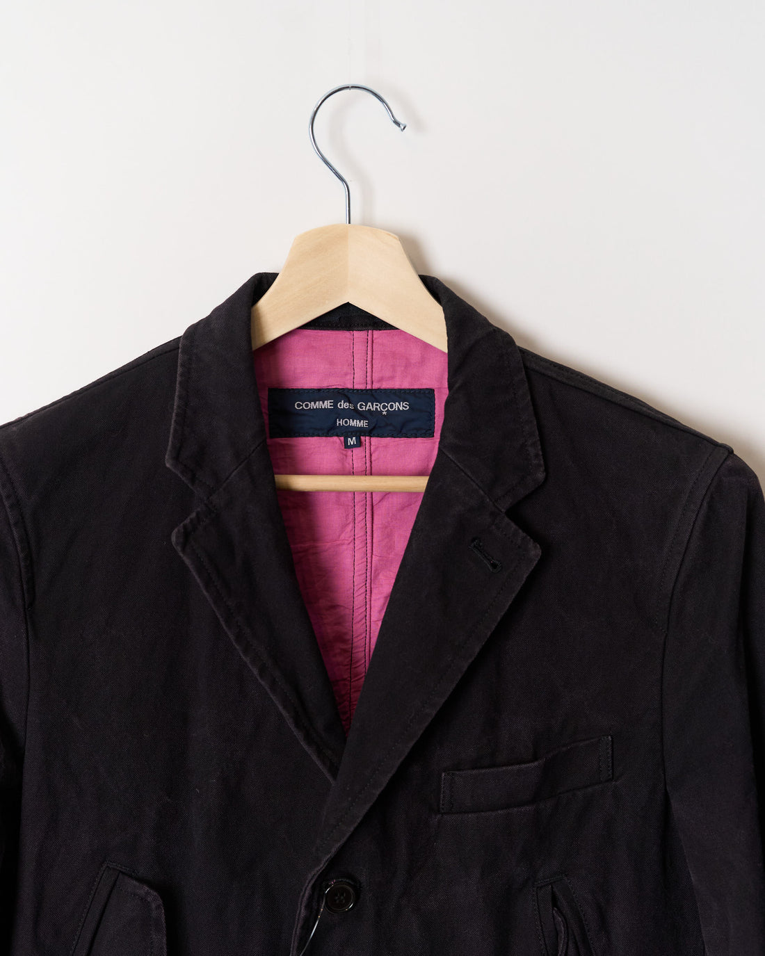 Comme des Garçons Homme Black Cotton Denim Jacket