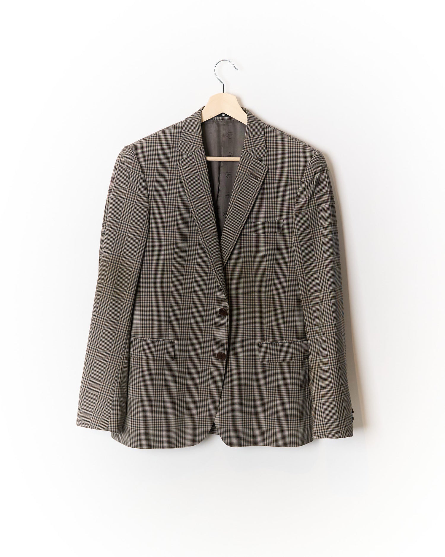 Sir Brown Checkered Nicholas Wool Sport Jacket Blazer