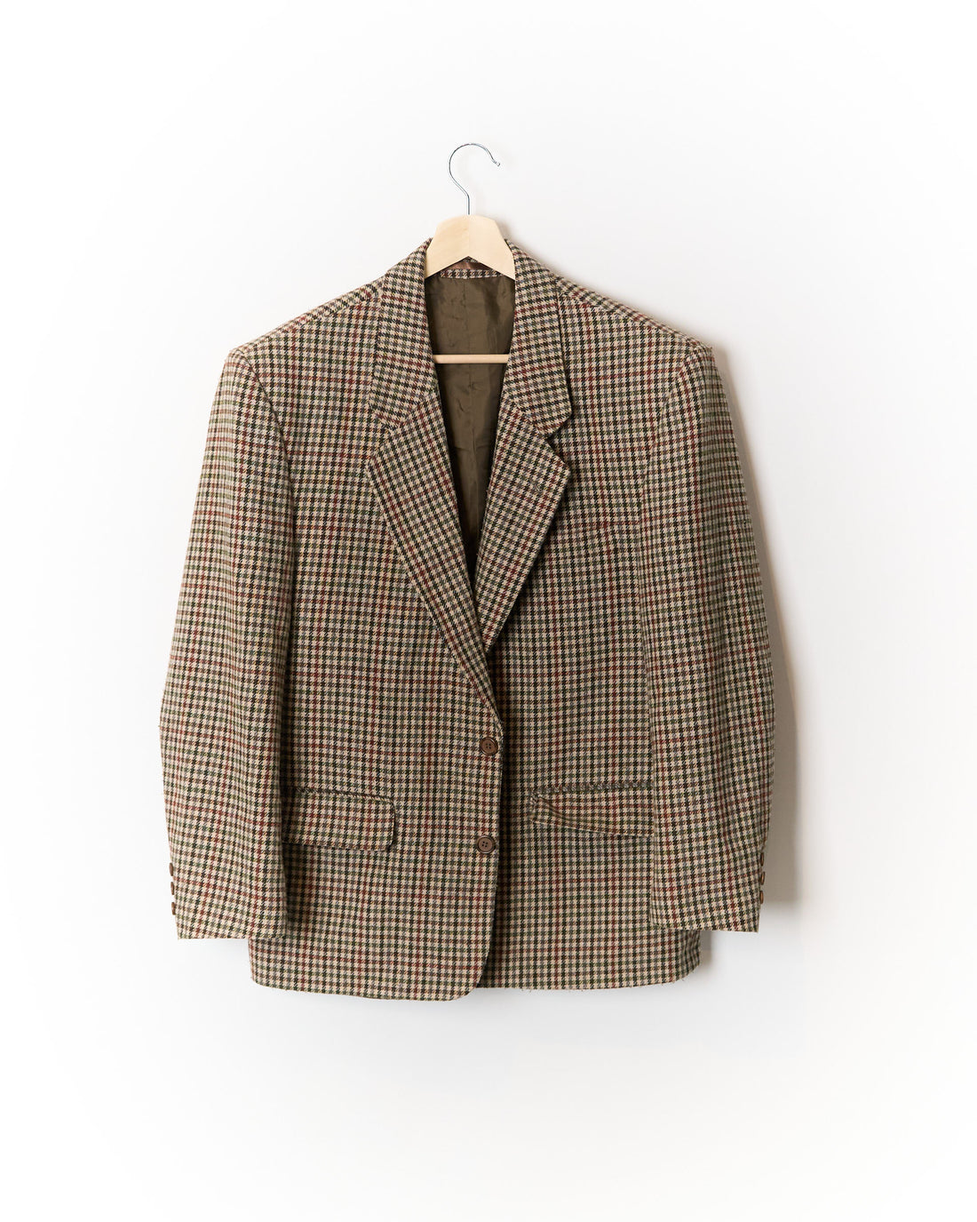 Dynasti Beige Checkered Wool Sport Jacket Blazer