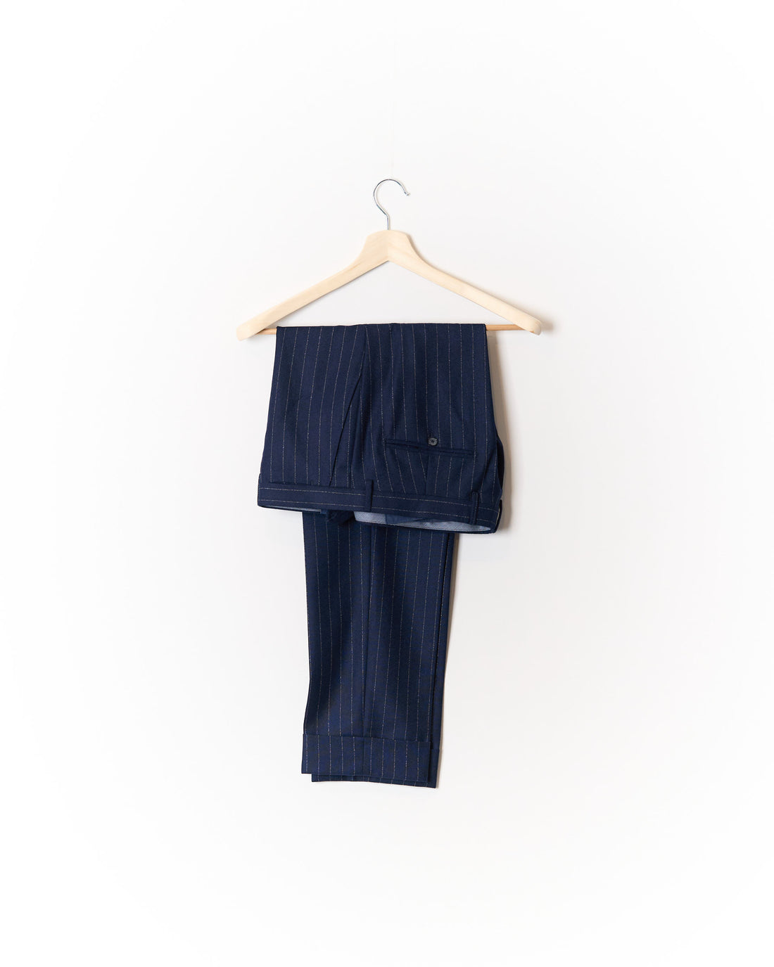 Tagliatore Navy Pinstriped Straight Leg Virgin Wool Suit