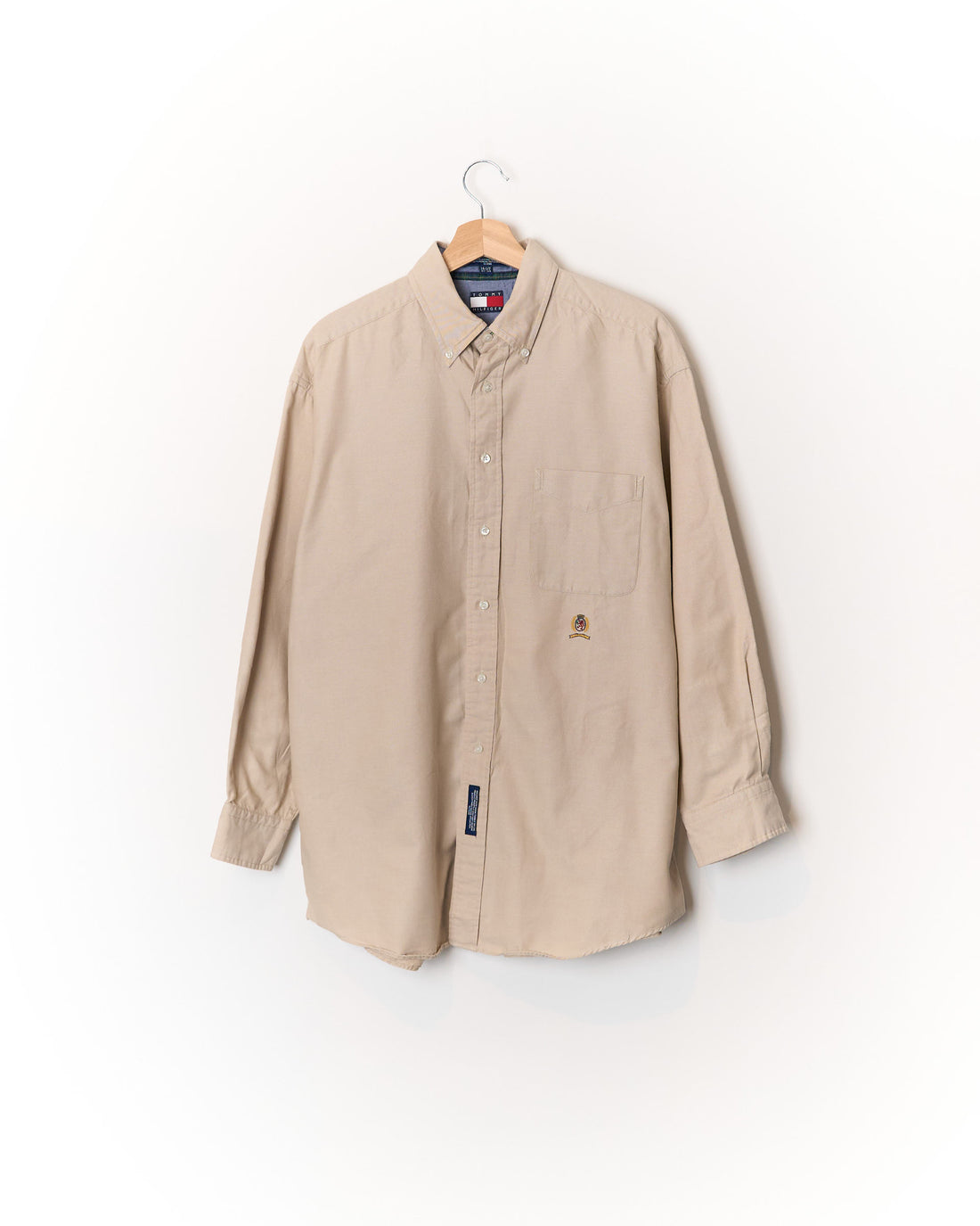 Tommy Hilfiger Beige Crest Button-Down Cotton Shirt
