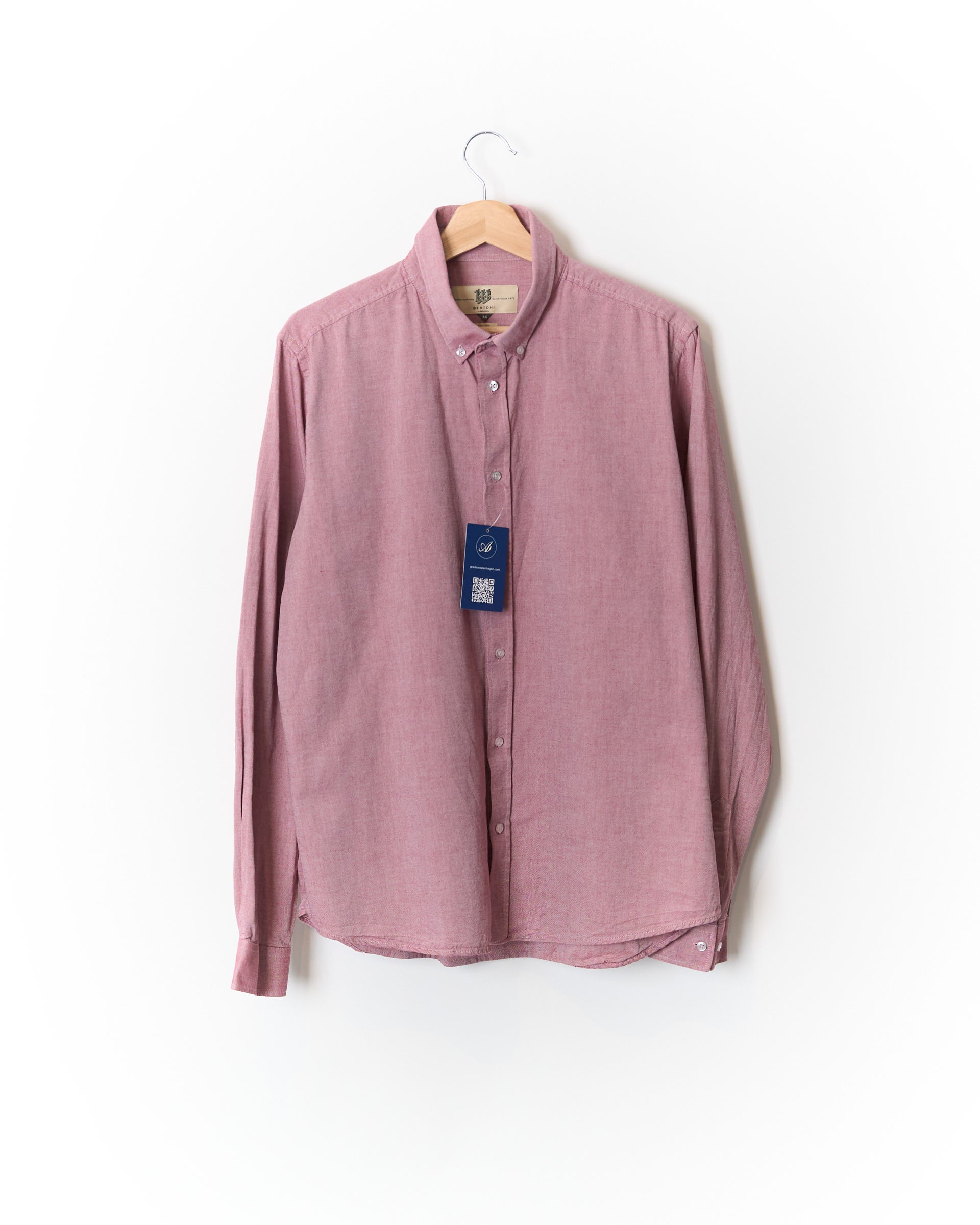 Bertoni Red Easy Care Button Down Cotton Shirt