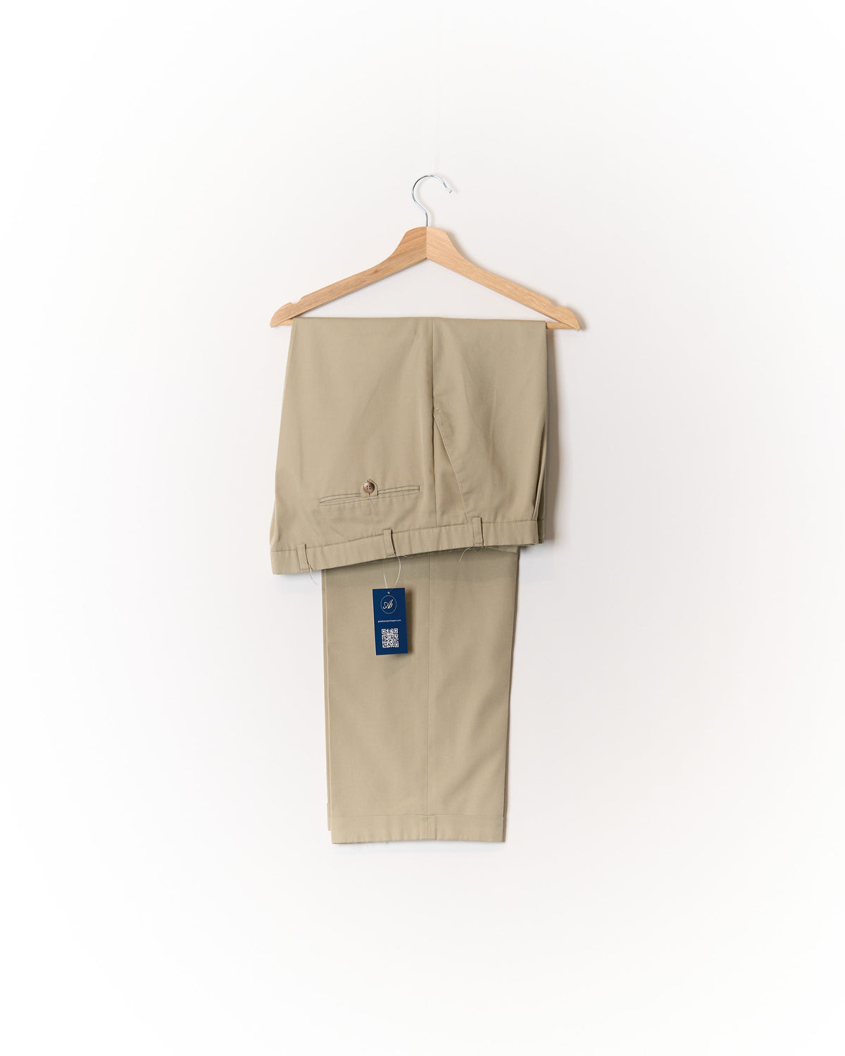 Holborn Beige Straight Leg Cotton Dress Pants