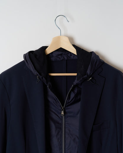 Fradi Navy Zip and Button Wind Breaker Jacket
