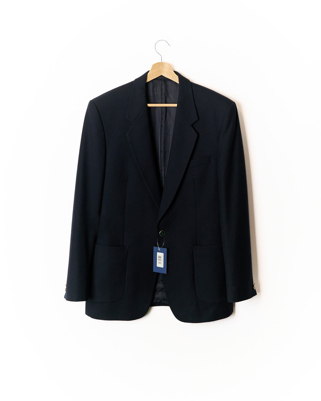 Turo Navy Gold Button Wool Blazer