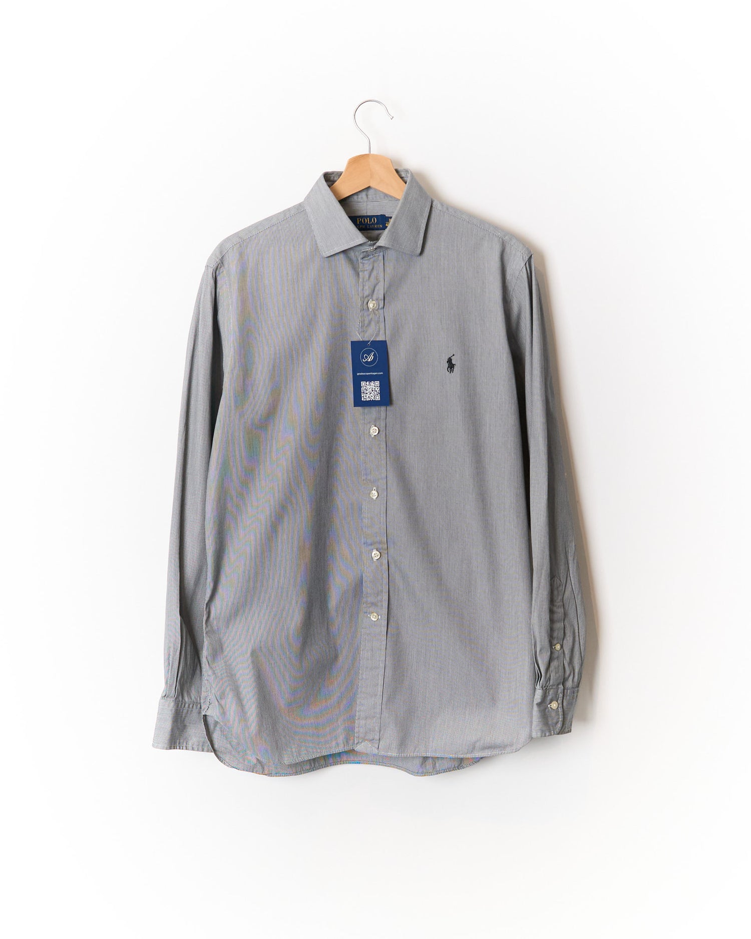 Polo Ralph Lauren Light Grey Striped Cotton Shirt