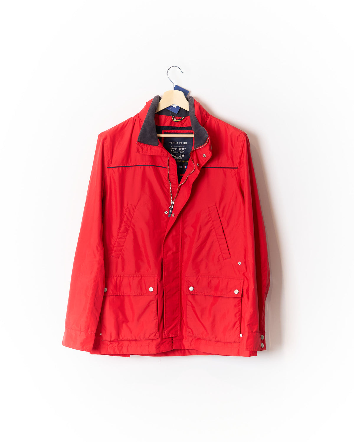 Gant Red Full Zip Yacht Club Long Cruise Jacket