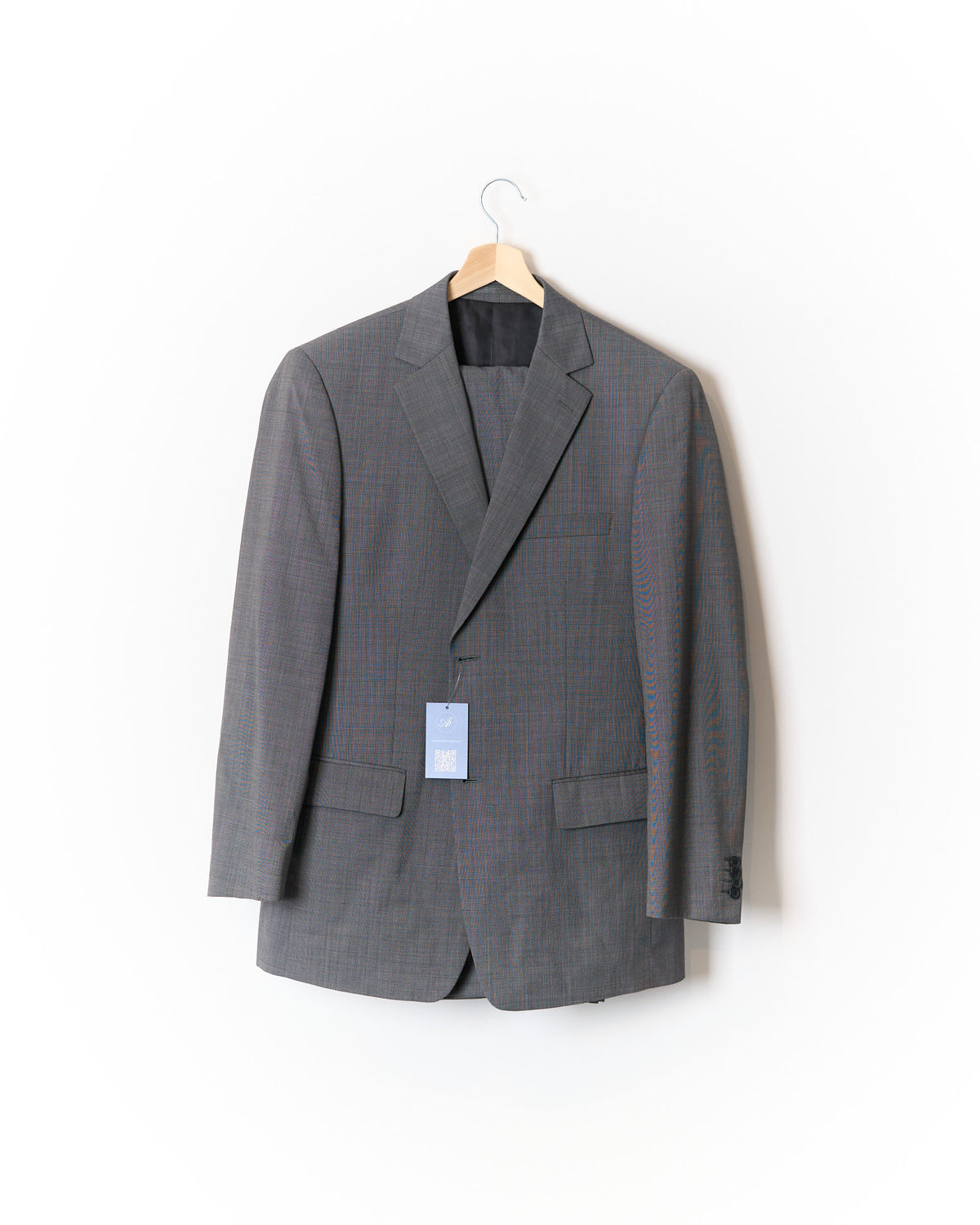 C. Comberti Grey Straight Leg Wool Suit