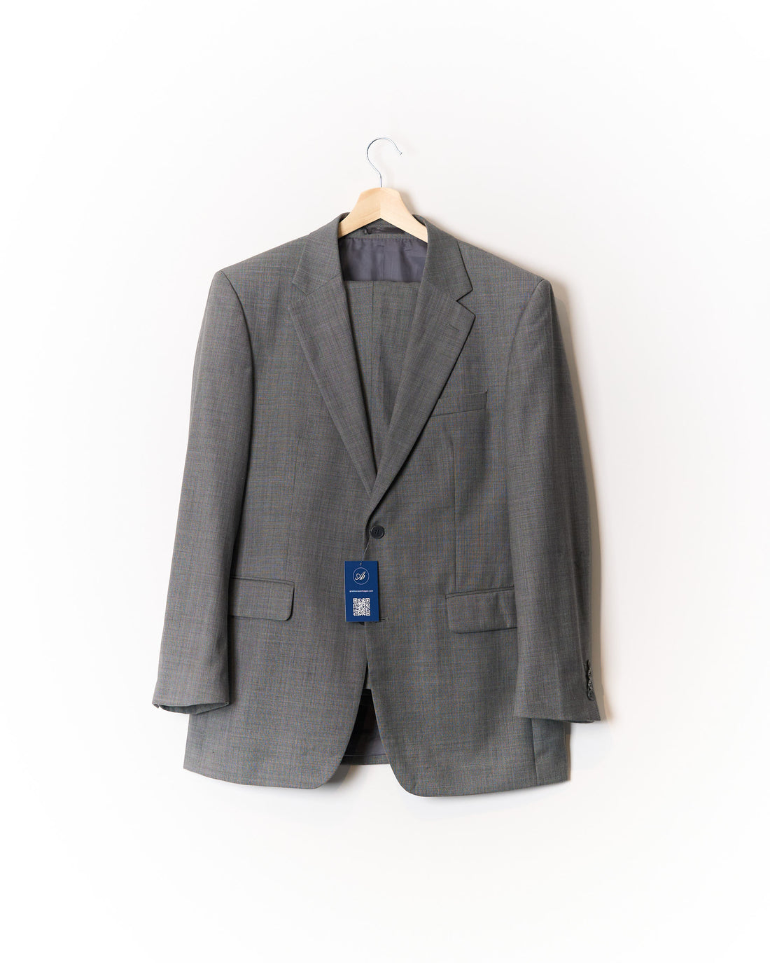 Lapidus Light Grey Straigt Leg Wool Suit