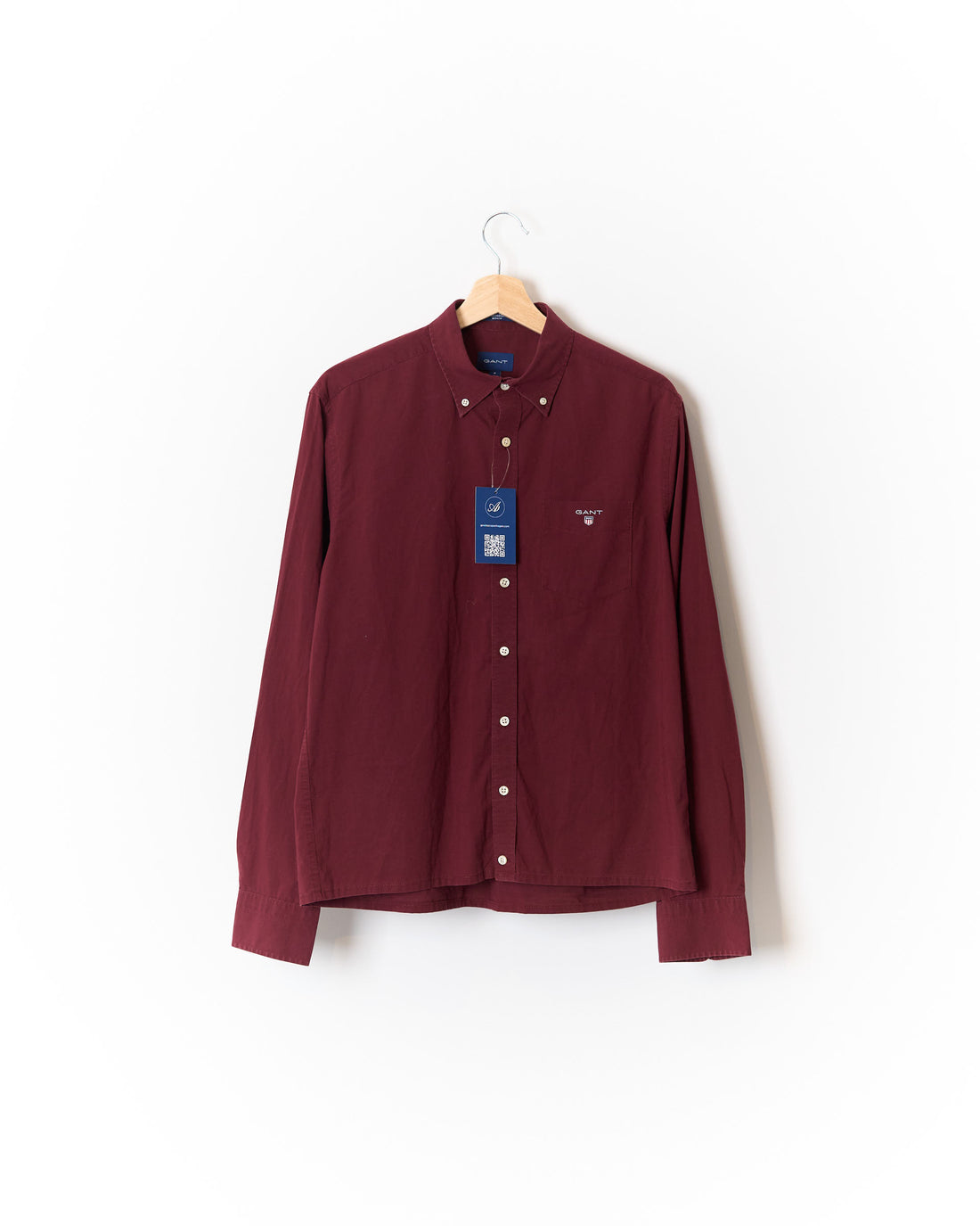 Gant Bordeaux Red Regular The Broadcloth Button Down Cotton Shirt