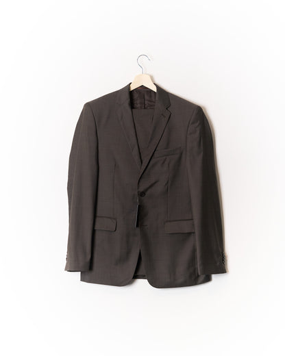 Grey Straigt Leg Wool Suit