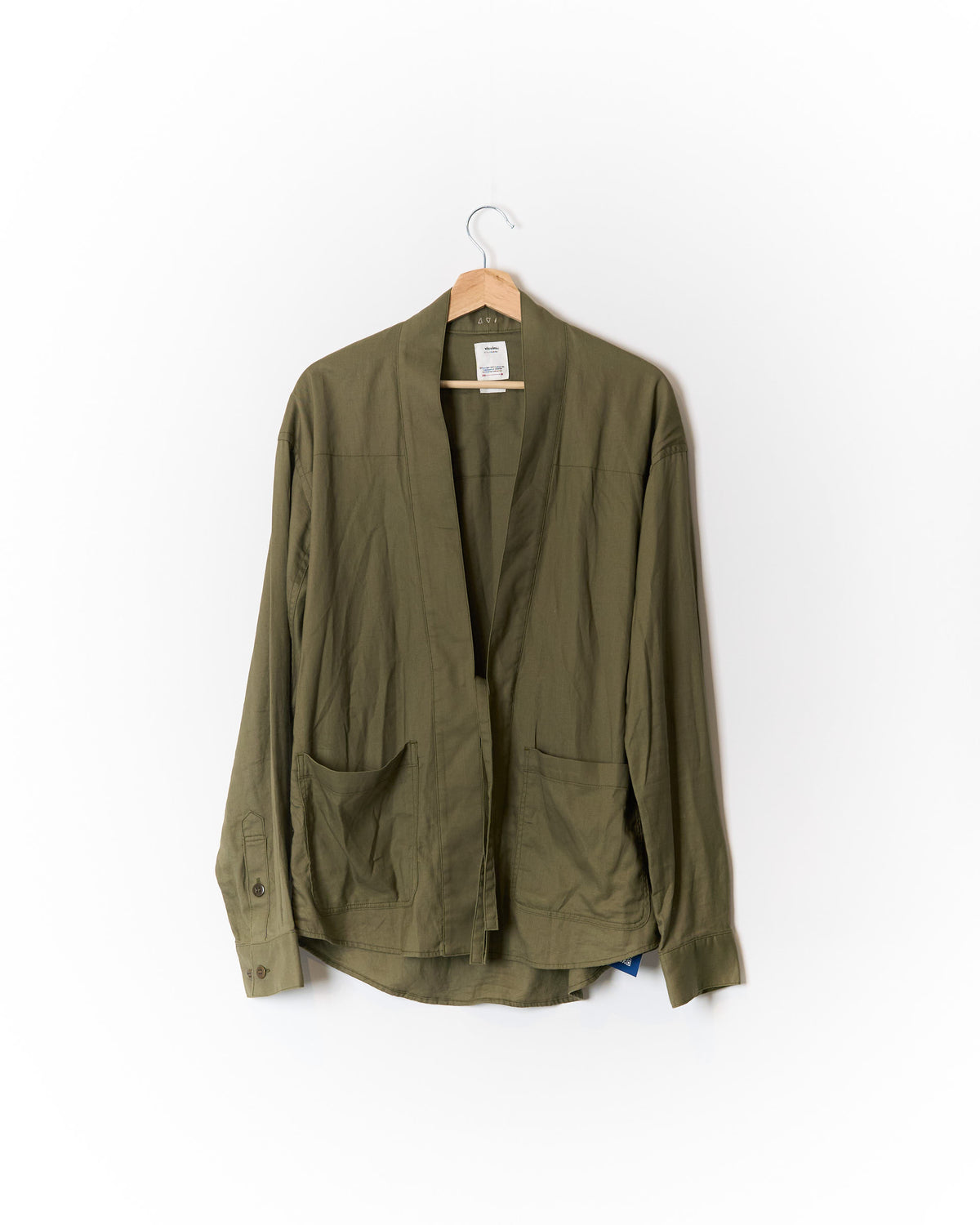 visvim Olive Green Cotton Kimono Overshirt