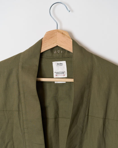 visvim Olive Green Cotton Kimono Overshirt
