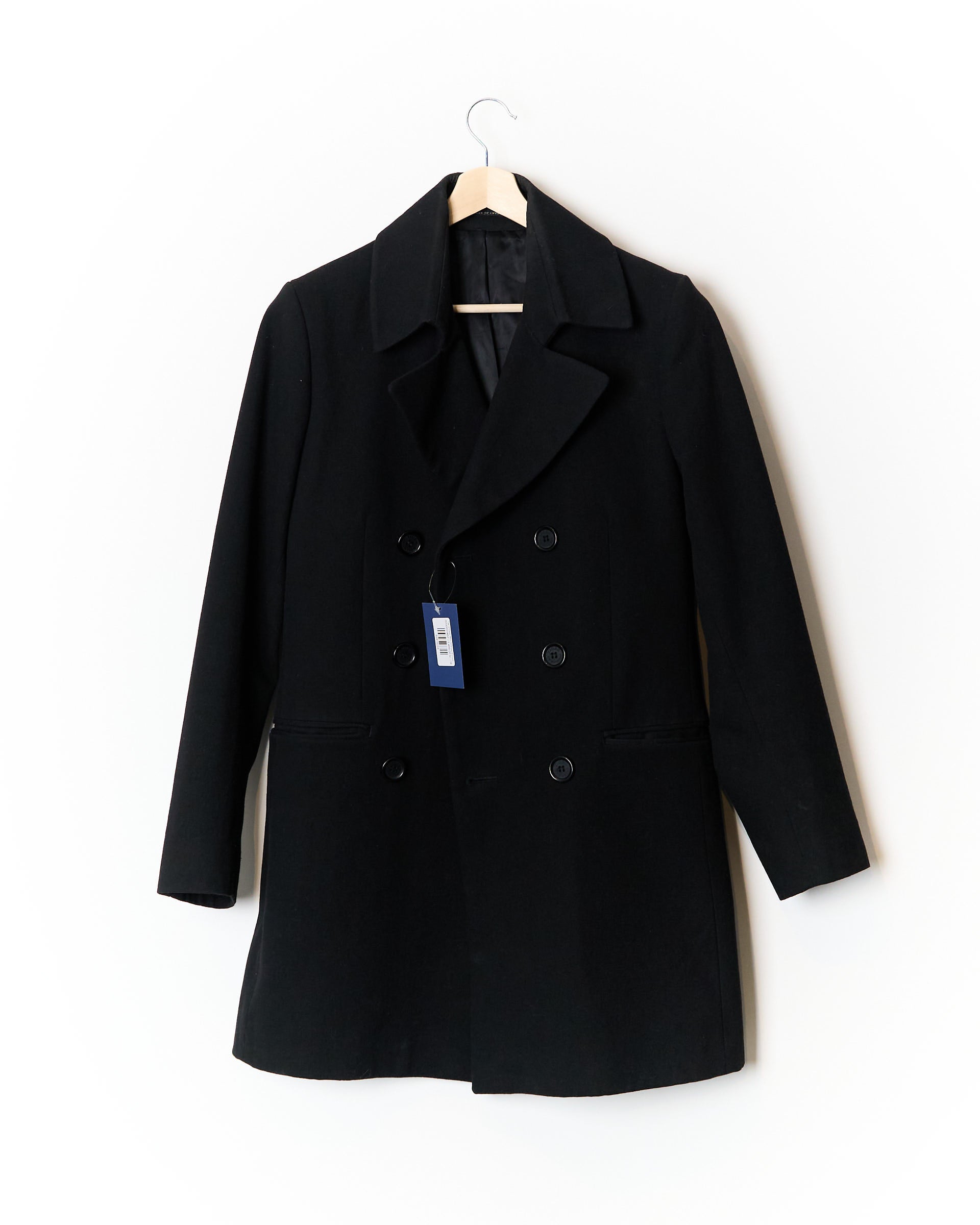 Tiger of Sweden Black Dexter Double Chested Wool Coat