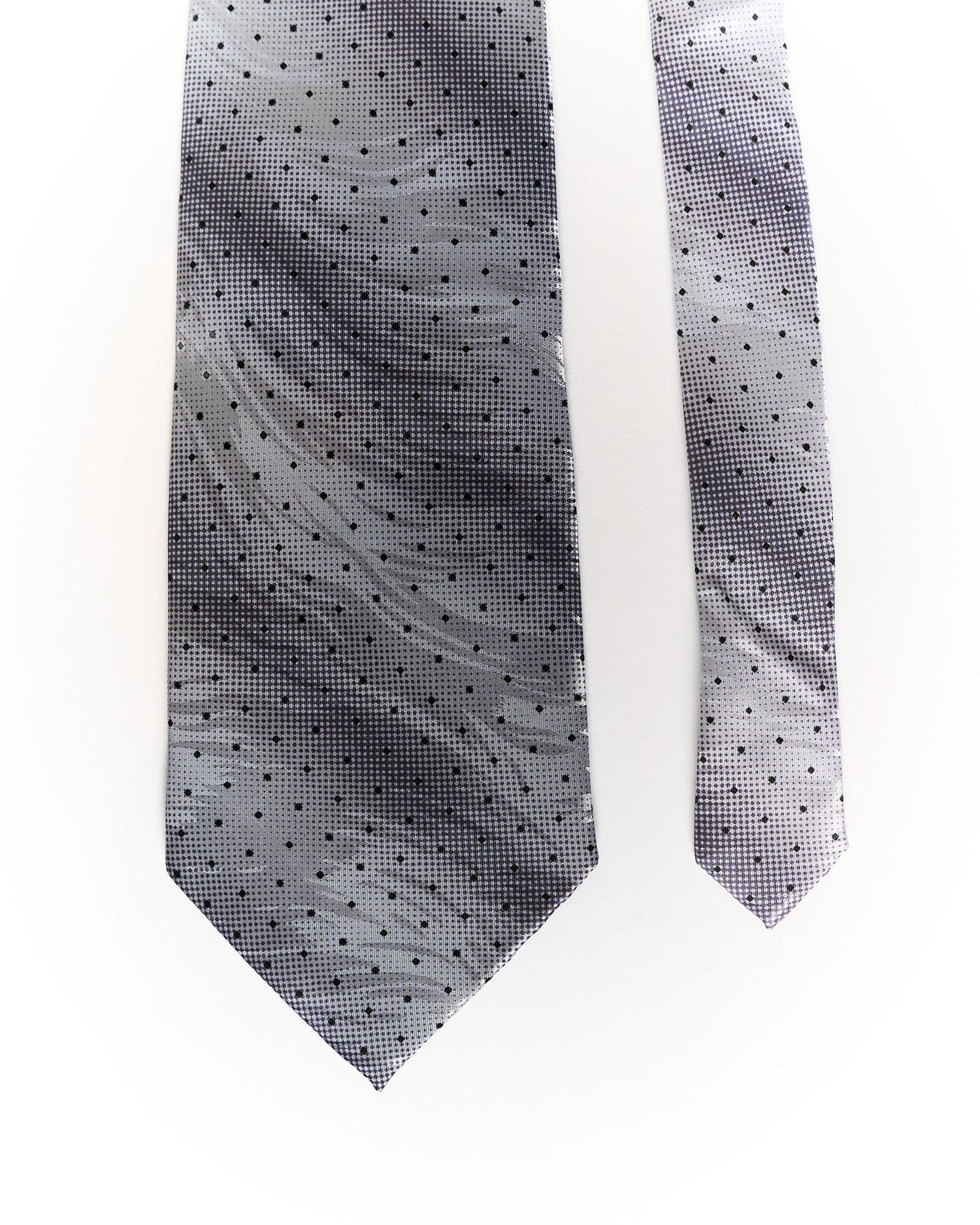 Giorgio Armani Grey Dotted Hand Made Silk Tie